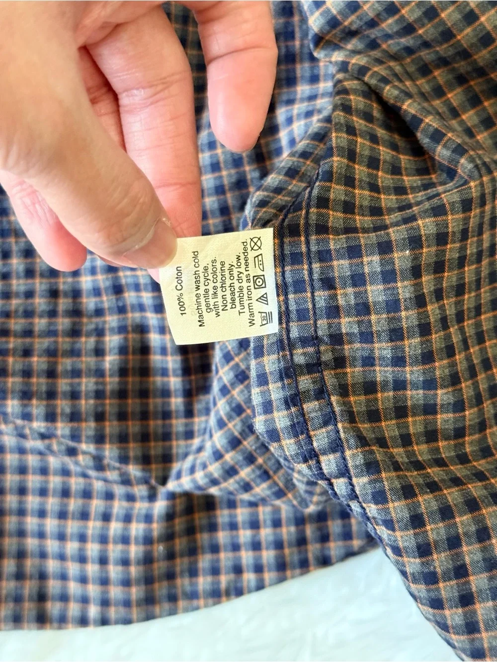 J. Crew Men's Brown and Blue Checked Button-Down Shirt